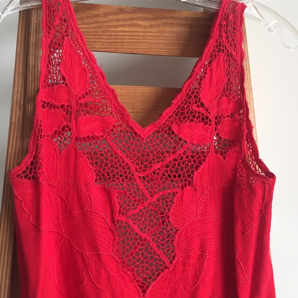 ✨Vintage Super Plunge Crochet Lace Sleeveless Top - Picture 5 of 8
